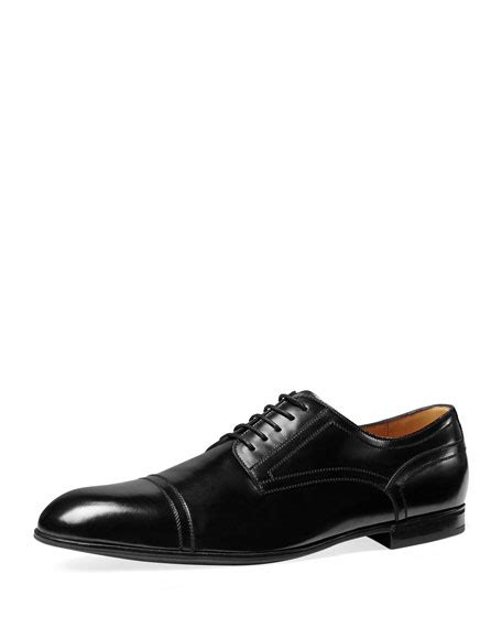 Gucci Ravello Leather Oxford Shoe, Black 